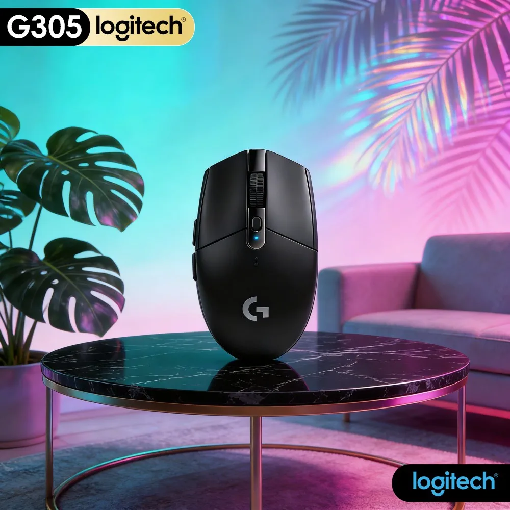 Logitech G305 Wireless LIGHTSPEED Endurance Gaming Mouse HERO 12000 DPI 6 Programmable Buttons 250H Battery Fit PC Mac Platform