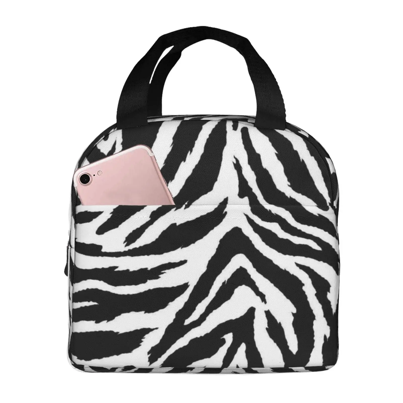 

Ланч-бокс с принтом зебры, водонепроницаемая термосумка-холодильник для еды, изолированная сумка для обеда для детей, портативная сумка для пикника