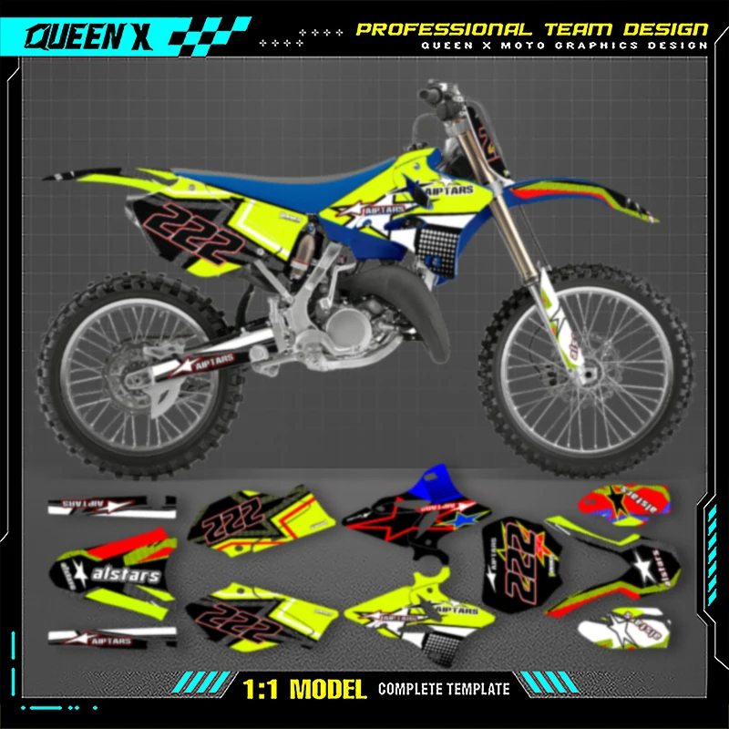 

QUEEN X MOTO мотоциклетные графические наклейки наклейка на мотоцикл для YAMAHA YZ125 250 2002 2003 2004 2005-2014 001