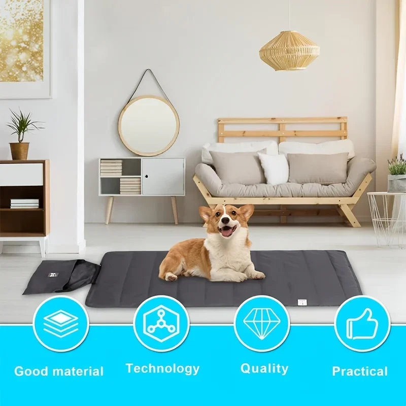 100x70 سنتيمتر طوي في الهواء الطلق الحيوانات الأليفة حصيرة مع حقيبة التخزين مقاوم للماء الأوساخ مقاومة للكلاب القطط داخلي التخييم في الهواء الطلق السفر استخدام #3