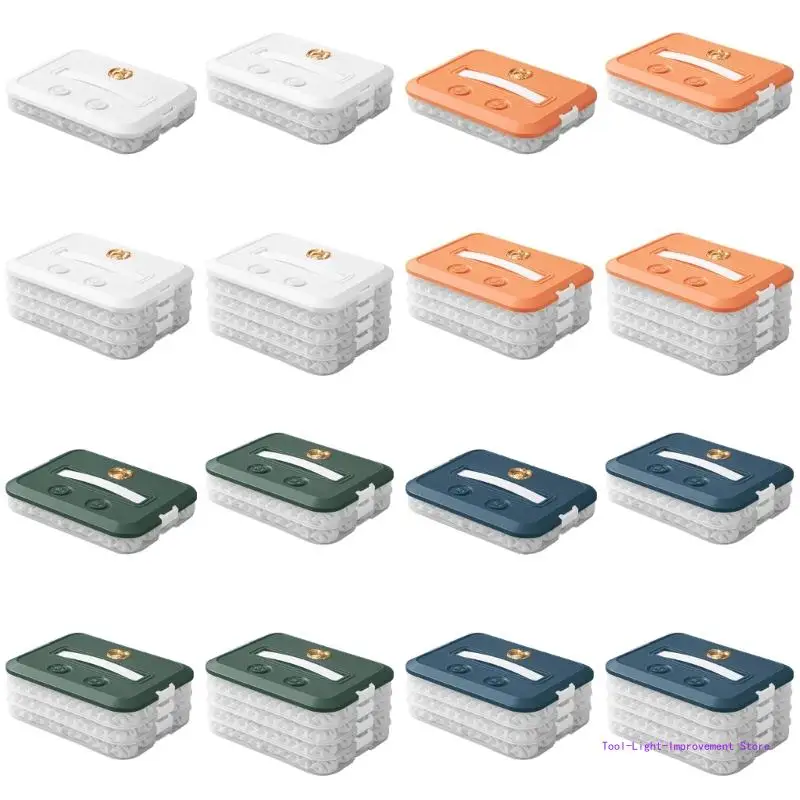 

C63E Kitchen Dumpling Box Storage Container Refrigerator Kitchen Storage Box Multi-Layer Container