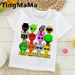 Sprunki T Shirt Kids Fashion Casual Cartoon Incredibox T-Shirts Men Teen Boys Loose O-Neck Short Sleeve Girls Summer Clothes