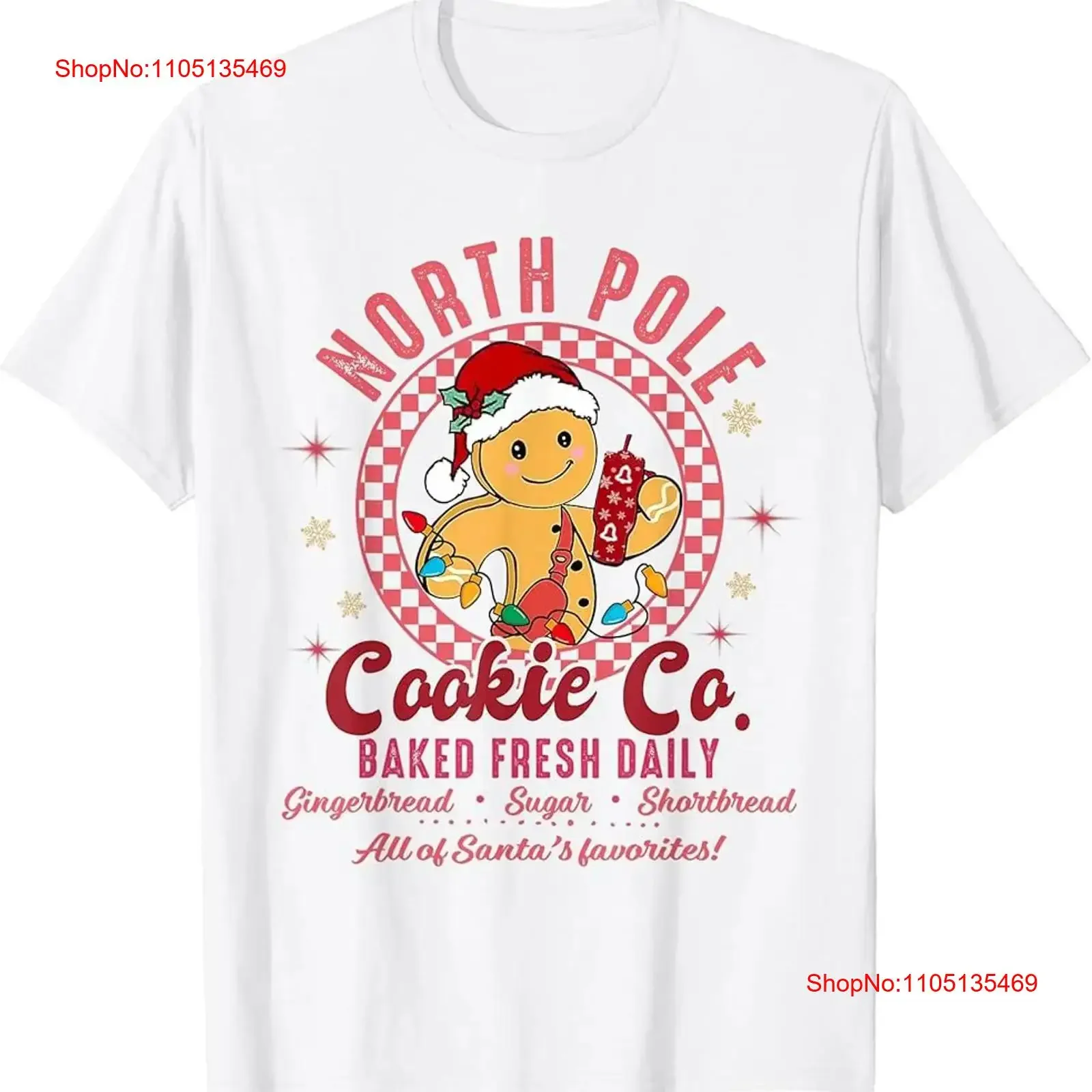 

North Pole Milk Cookie Co Baking Fresh Funny Christmas T Shirt vintage Washed Slightly Unisex designer clothes Breathable