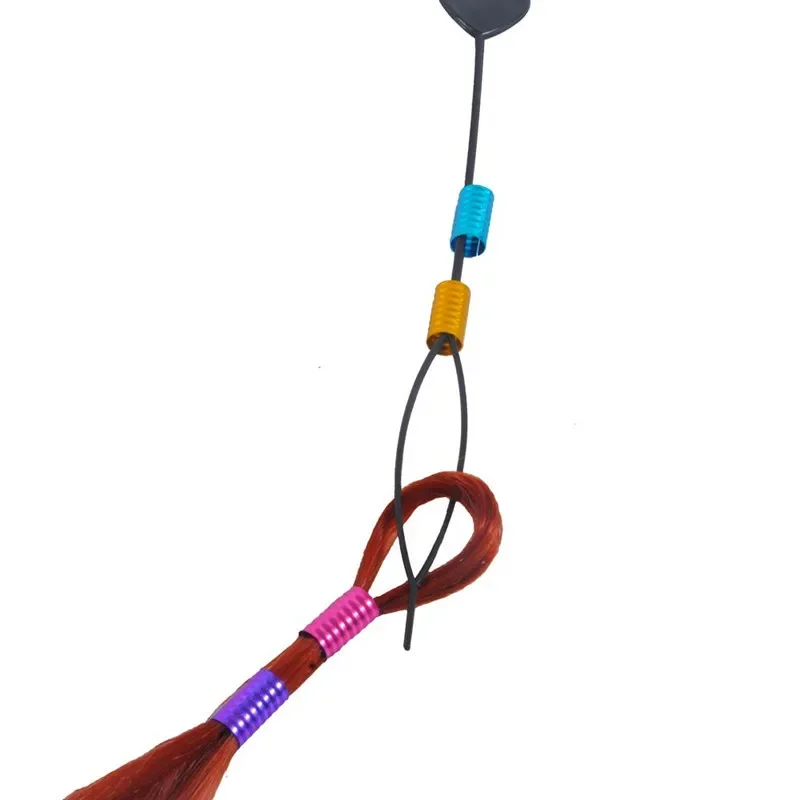 헤어 비드 러브 포니 테일 플라스틱 비드 대형 구멍 아프리카 헤어 밴드 꼬기 액세서리, 실제 헤어 가발 전용