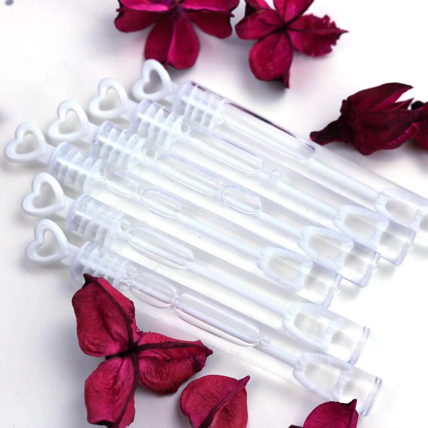 

96 pcs 4.2" White Heart Bubble Wands, Party Favors for Weddings Supplies, Valentine's Day, Party and Anniversaries (96 Pack)