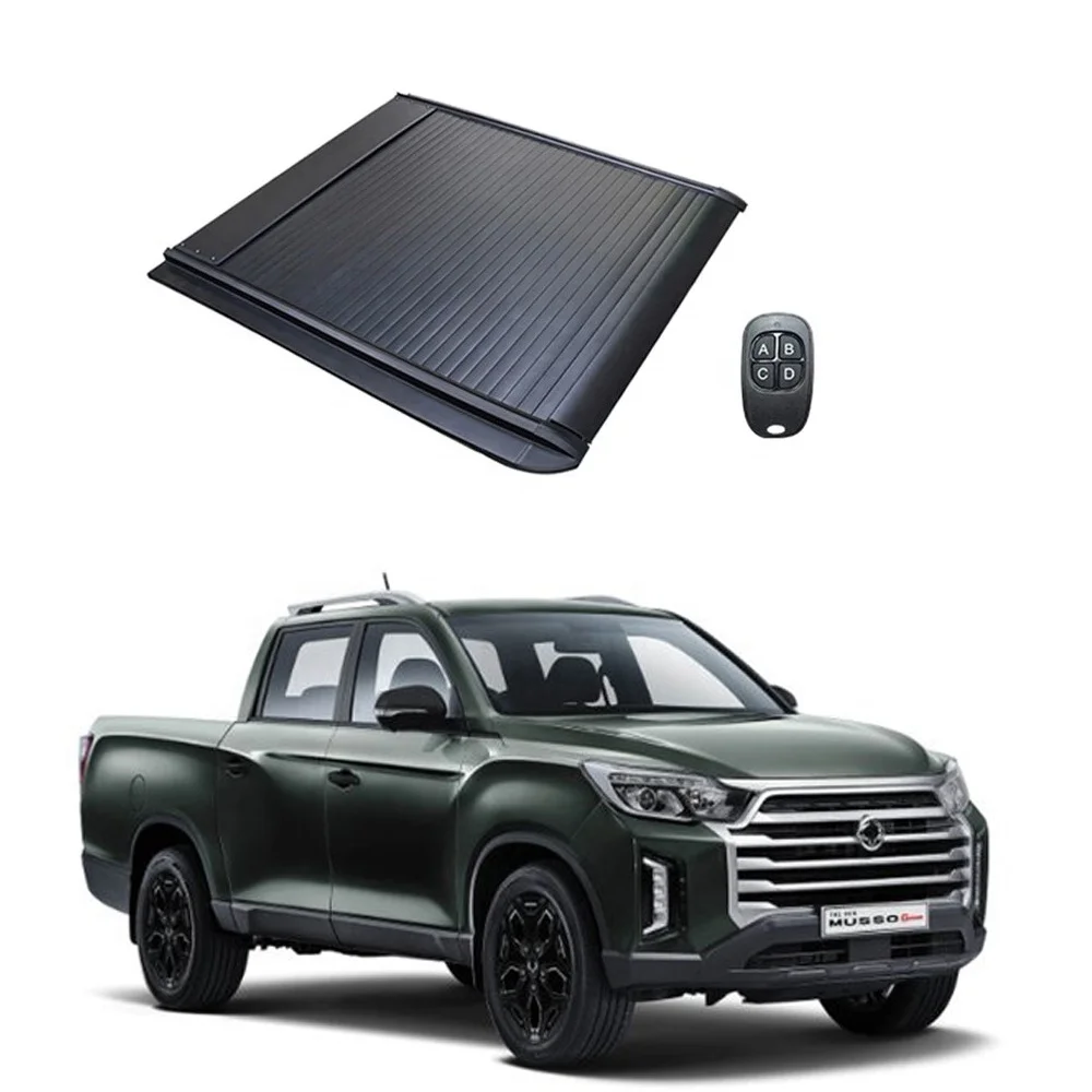 Roller Lid Pickup Truck Bed Electric Retractable Tonneau Cover For Ssangyong Rexton Sport Long Bed Musso