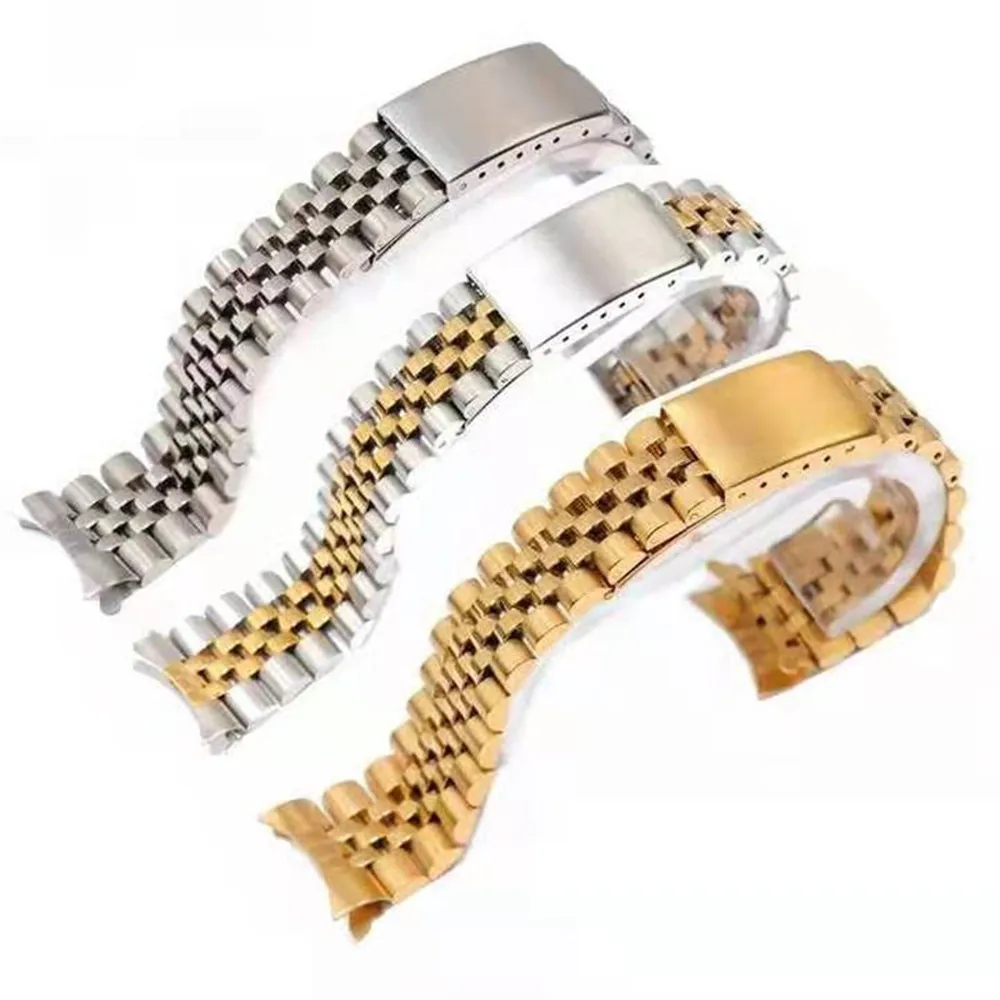 316L 18mm 19mm 20mm Stainless Steel Sliver Gold Jubilee Watch Strap Band Bracelet Compatible For Skx Watch