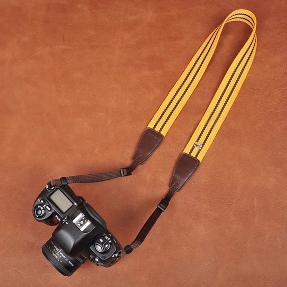 Tragbarer Kameragurt, verstellbarer Baumwoll-Leder-Schulter- und Nackengurt für Sony Nikon DSLR Digital SLR Universal Kameragurt