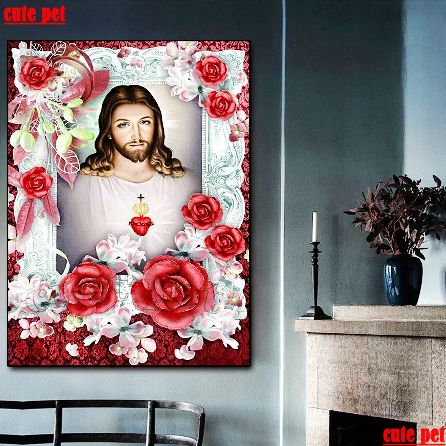 

5D DIY набор алмазной живописи религиозная икона Иисус Христос вышивка крестиком полная квадратная/круглая Алмазная вышивка мозаика живопись декор