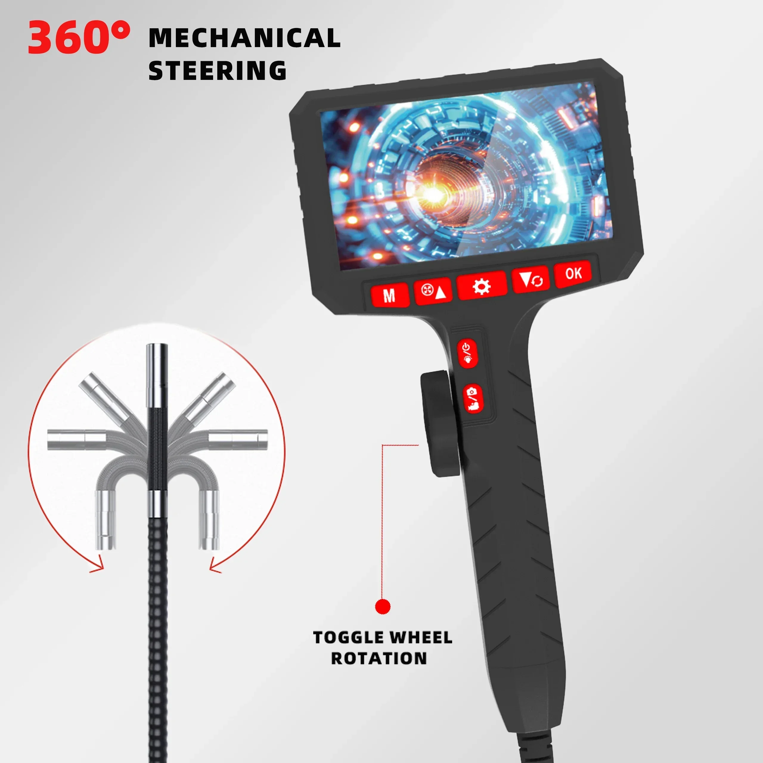 

5Inch Borescope, 8.0/6.0mm Camera, HD 1080P with LED Illumination for Automotive Repair, Plumbing Inspection