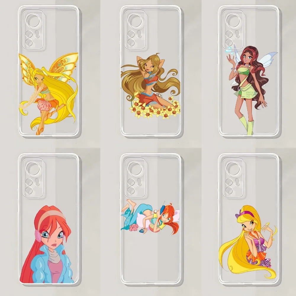 Girl W-Winx C-Clubs Phone Case For Xiaomi 11 Redmi Note 11 5G 8T 9A 9 10T Note8Pro Note9 12SUltra Transparent Case