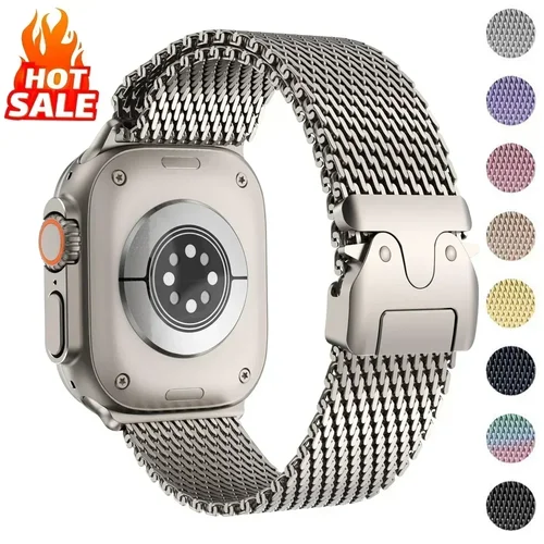 Imagen 2 del producto Correa Milanese Loop para Apple Watch Ultra 2 3 Band 49mm 45mm 46mm 44mm 42mm 41mm 40mm pulsera IWatch Series 11 10 9 8 7 6 5 SE