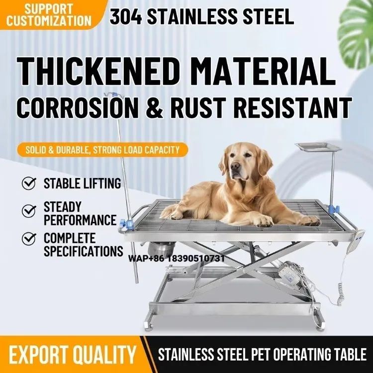 Stainless steel multifunctional reusable operating table, suitable for pet hospitals, veterinary clinics, for diagnosis and trea