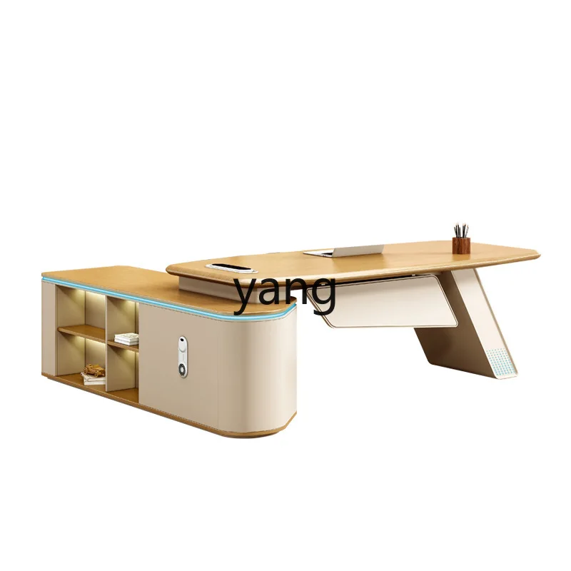 

LH single desk modern minimalist leather chair engineering matching commercial table