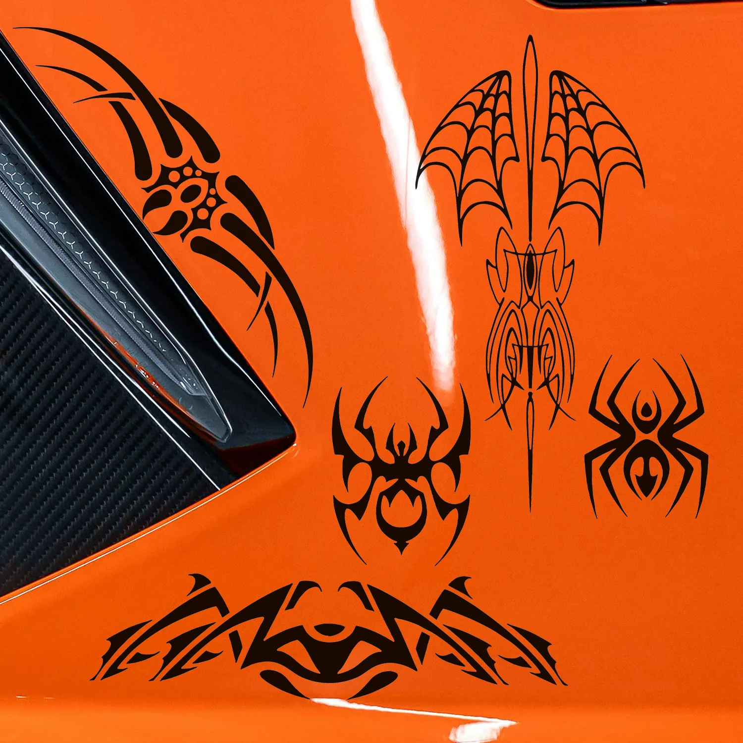 4 Pcs Set Tribal Spider Claw Vinyl Sticker, Waterproof Decals for Motorcycle Body, Helmet and Laptop Decoration