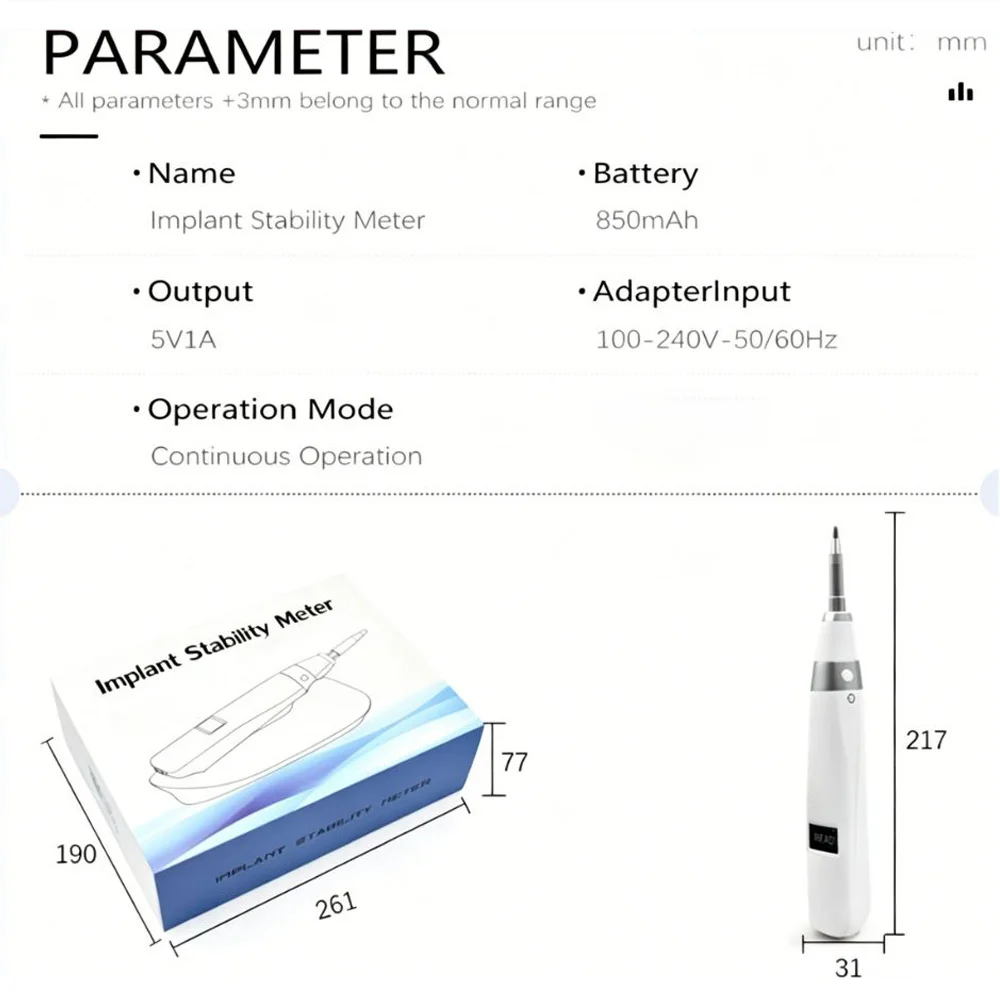 AG Dental Implant Locator Rotation Sensor Stability Tester Meter for Measurement Implant Stability Resonance Frequency Tools