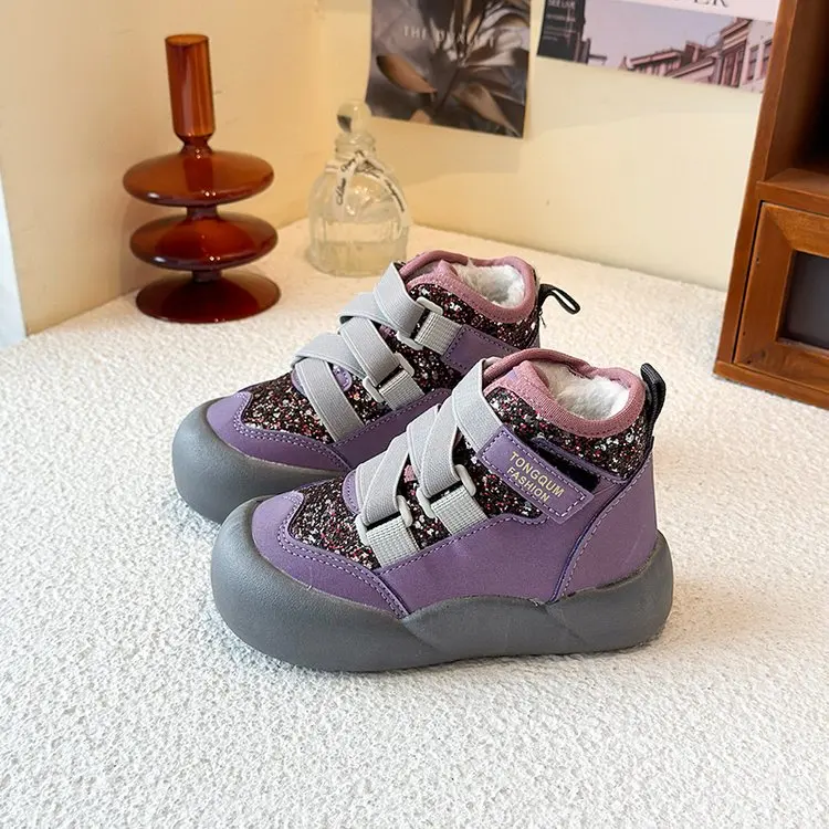 

2025 New Fall Children's Leather Sport Shoes - Shining Pure Color Soft Soles - Fashionable Girls' Sport Shoes