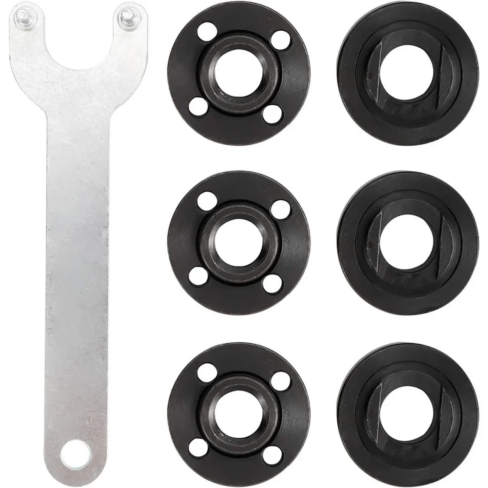 アングルグラインダーレンチセット＆140mmフランジキットピンレンチ、6個の内側-外側フランジナット、4-5-8インチから6インチのグラインダー用電動工具アクセサリー