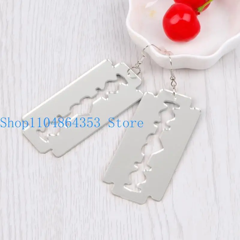 652F 2pairs Unique for Razor Earrings Color Earrings for Women Men Gothic Fashion Ear Jewelry