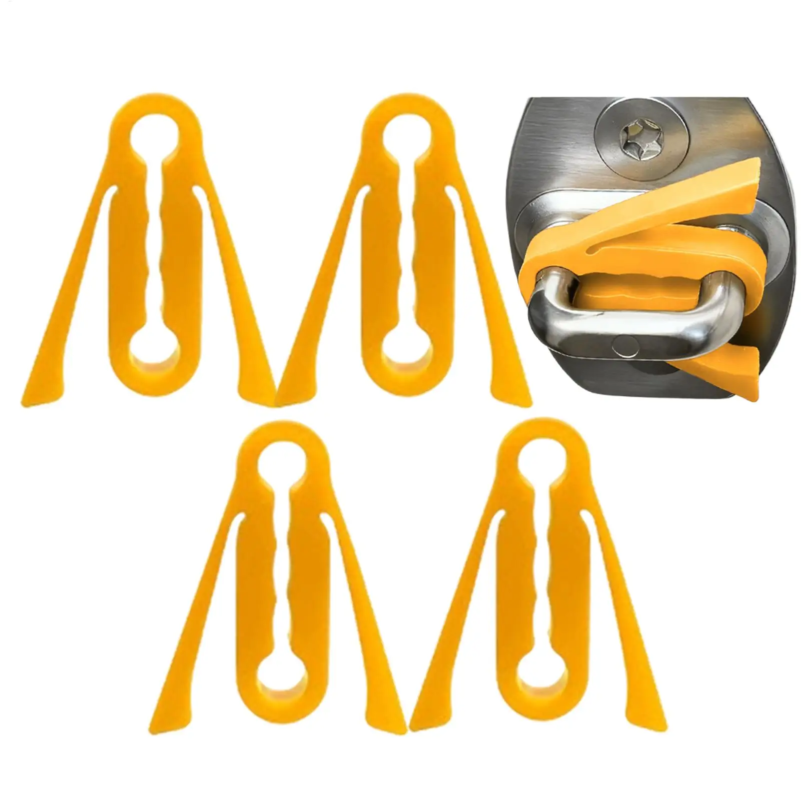 4 Pieces Car Door Strike Protector Kit Adhesive Silicone Door Latch Protective Cover Car Door Latch Cover for Truck Automotive