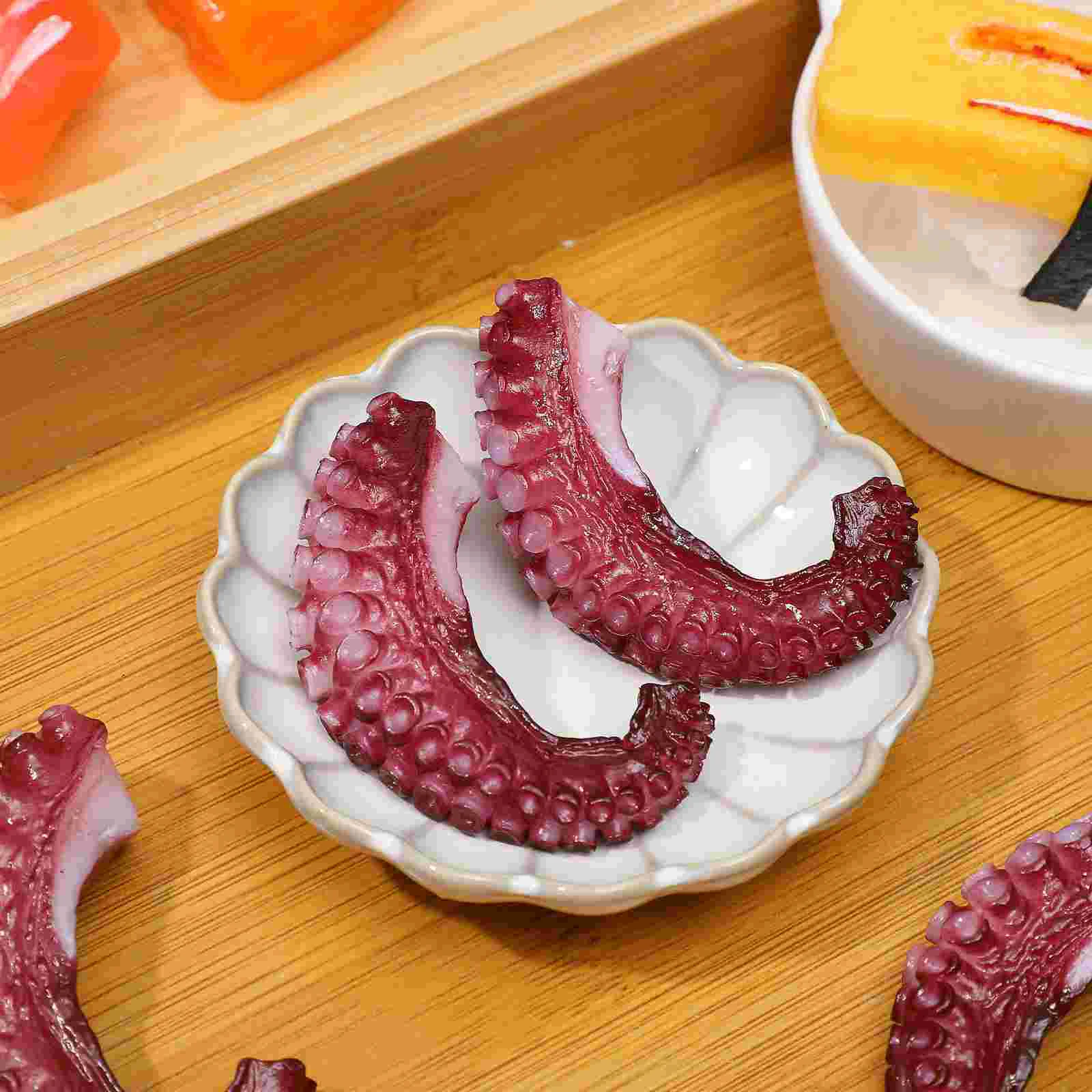 4 Pcs Model Simulation Food Baby Sea Animal Toys Octopus Claws Ocean Pvc Tentacles Plush Party Decors Fake