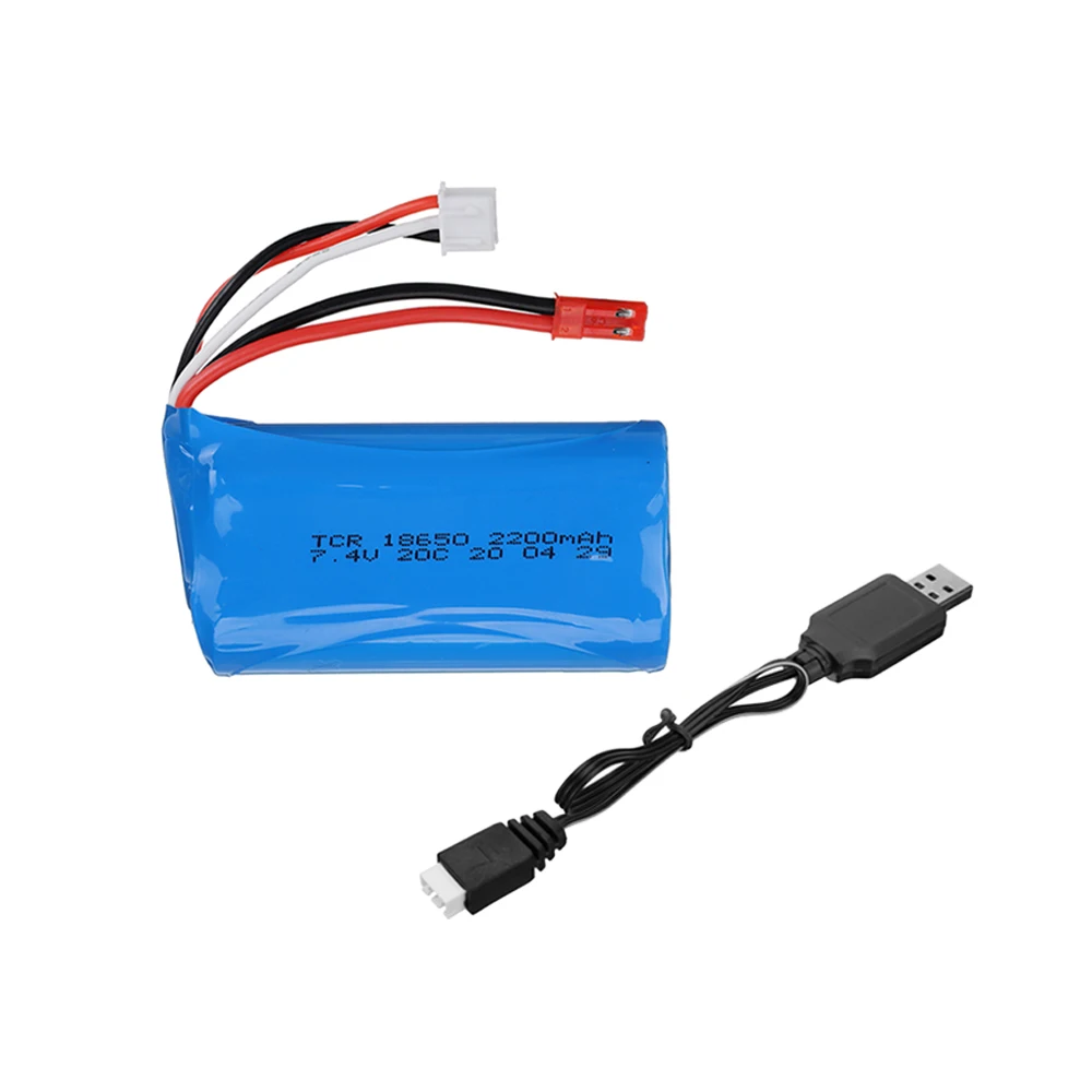 7,4 V 2200 MAH 18650 Akku Ladegerät für UD1601 UD1602 SG1603 SG1604 1:16 Fernbedienung Flache Sportwagen Zubehör