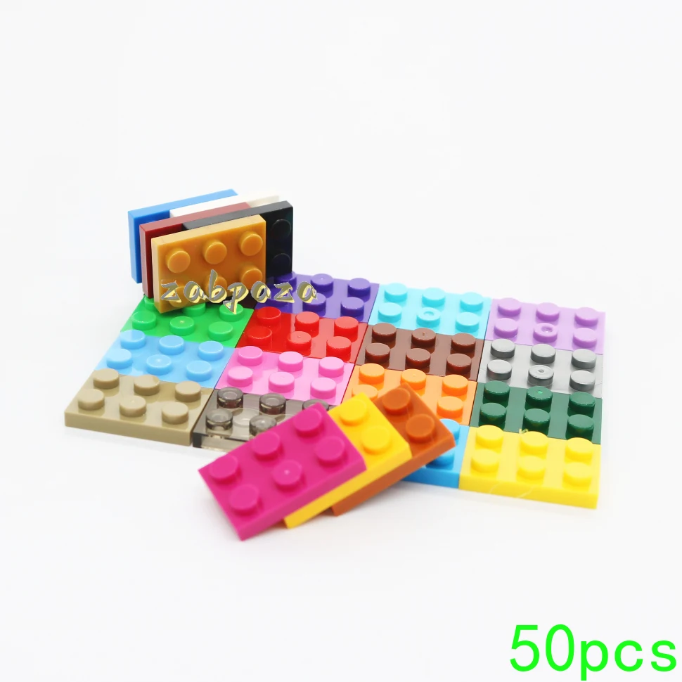 50PCS MOC 3021 2x3 Plate Building Blocks Kit High-Tech Board Light Panel Bricks Particle Idea Toys Children Birthday Kid Gifts