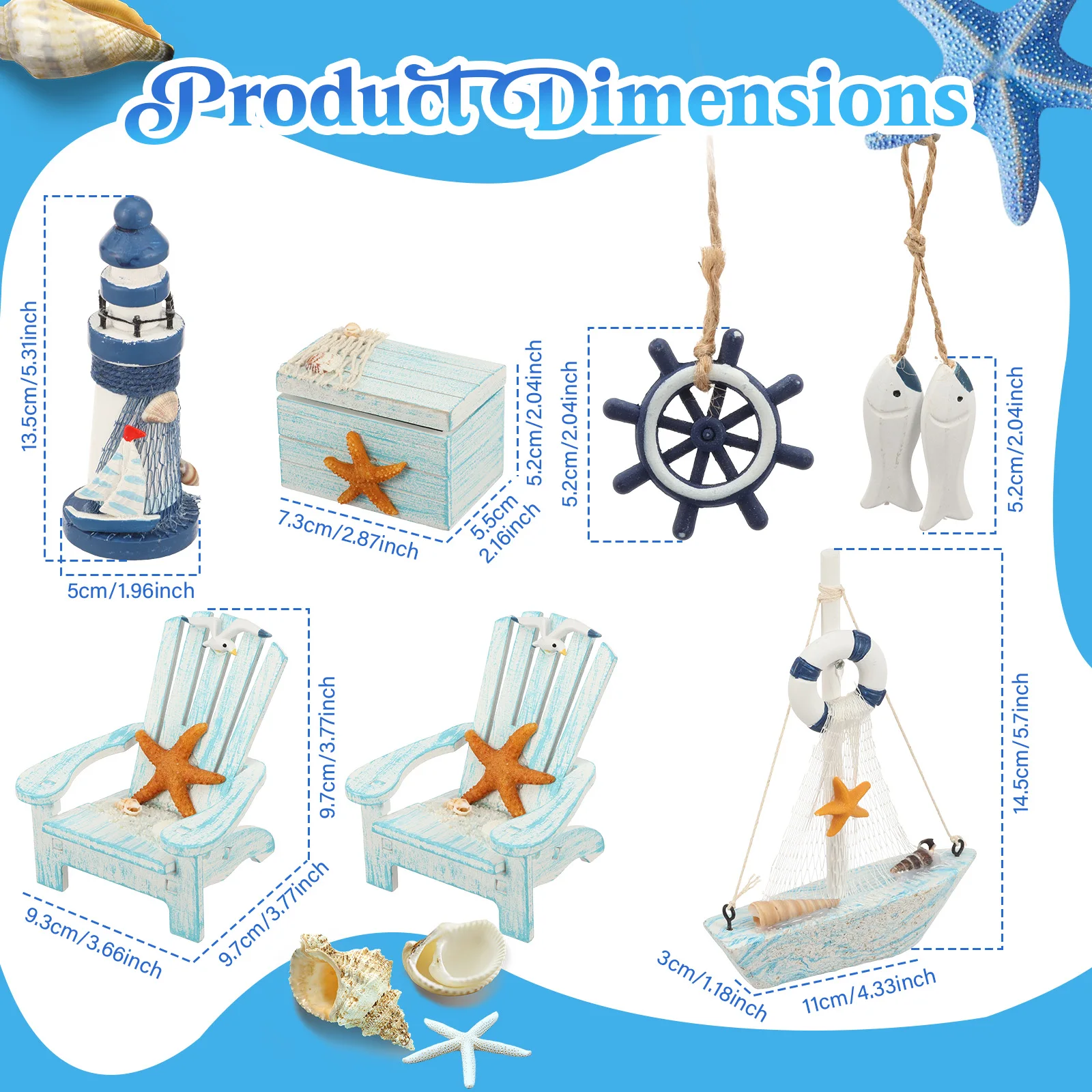 Set di 7 Miniature in Legno St - Marine Aquarium Home recensione e prezzo