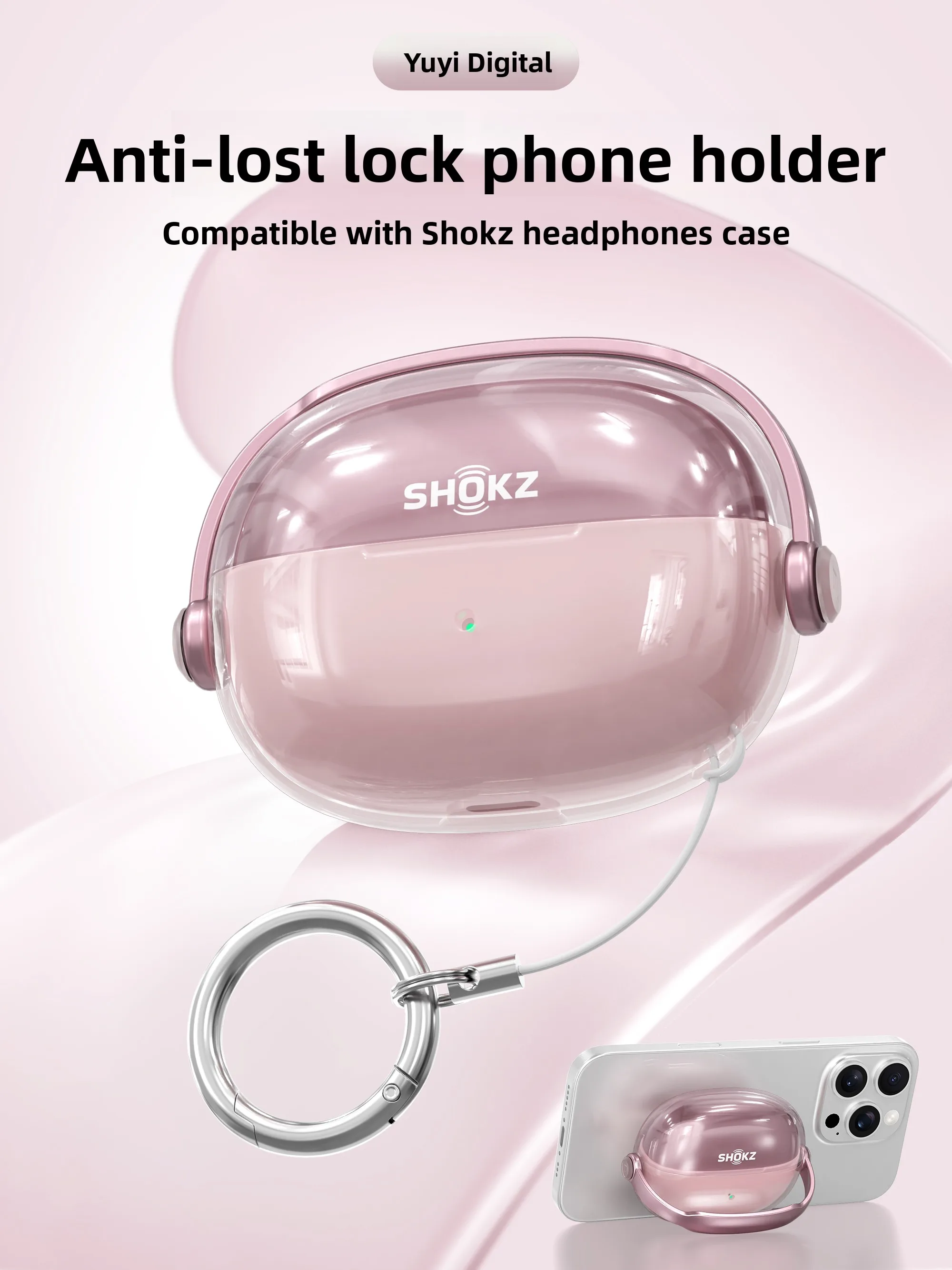 Shokz Opendots One E310 Auriculares Bluetooth con clip para la oreja, funda protectora transparente, soporte de Tpu suave ant...