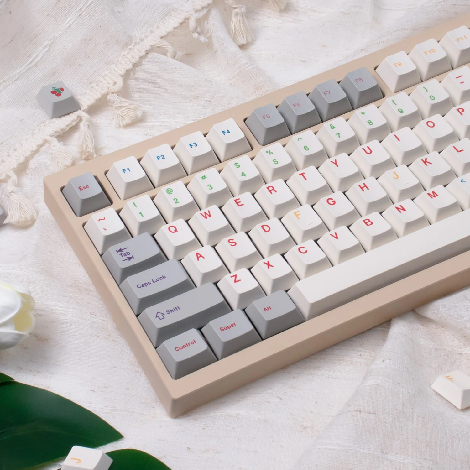 

144 клавиши, винтажные колпачки для клавиш ручной работы, вишневый профиль, сублимационная краска, колпачки для клавиш из ПБТ, красный шрифт для механической клавиатуры MX 61/68/87/96/104