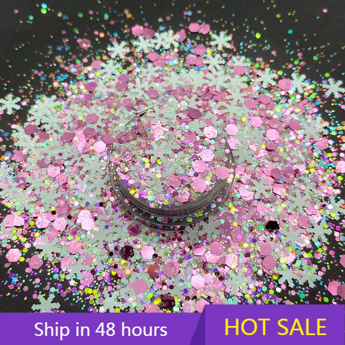 

YTYIN Christmas Nail Glitter in Bulk Sequins Decoration Mixed Snowflakes Hexagon New Year Biodegradable Glitter Manicure Accesso