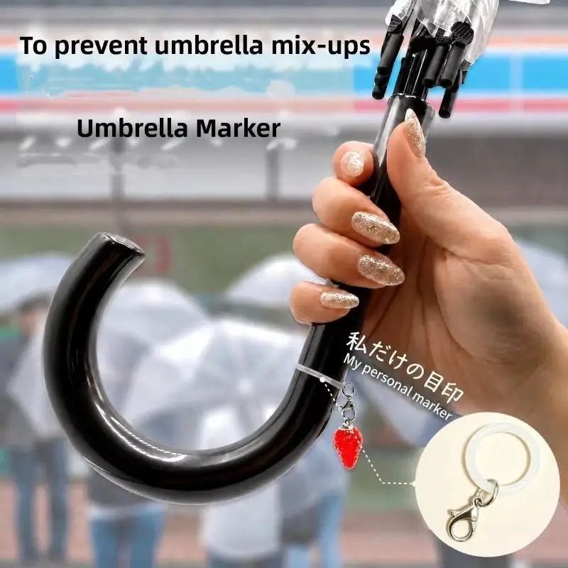 5/10 Stück Silikon-Regenschirmgriffringe, flexibles Material, sicherer Karabinerverschluss zum Aufhängen kleiner Gegenstände, DIY-Bastelarbeiten – Detail 7