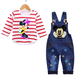 Baby-Baby-Kleidungsset, Mickey Minnie Animierter Cartoon-Kleidung, Langarmhemd-Overall, Jeans, Kind, 0-3 Jahre, Frühling 12 Hauptverkäufe von Mickey Fantasy - №2