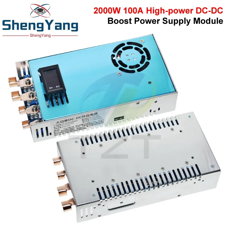 

2000W 100A CC CV Charging Boost Power Supply 12-60V to 15-80V DC-DC Step Up Boost Converter Voltage Regulator With Voltmeter