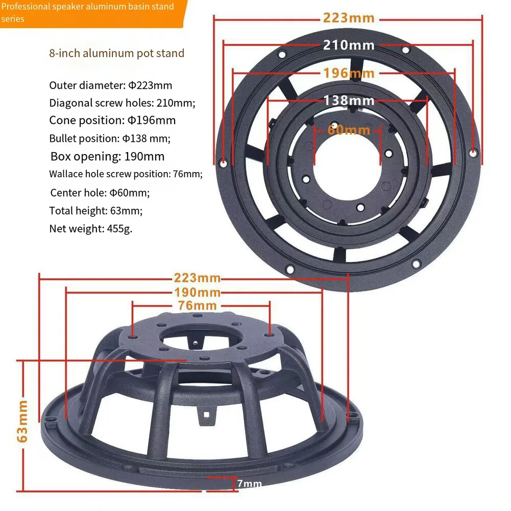 1 قطعة قوس المتكلم 3/4/5/6.5/8 بوصة الألومنيوم استدارة مضخم الصوت سلة مثالية لملحقات إطار حوض مكبر الصوت