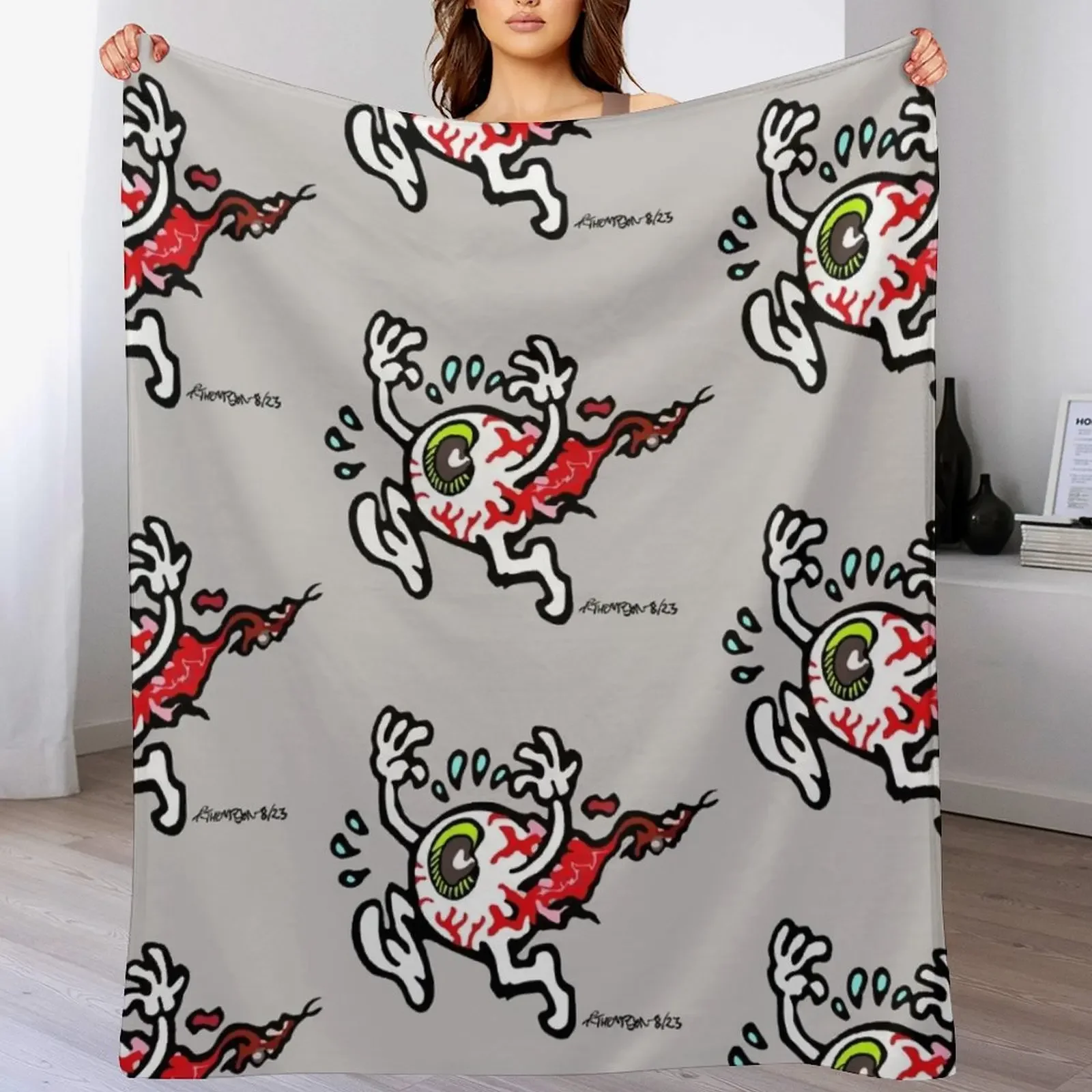 

Eyeball Running Scared from Two Dead Boys Throw Blanket Decorative Soft Throw Blanket for Couch Sofa