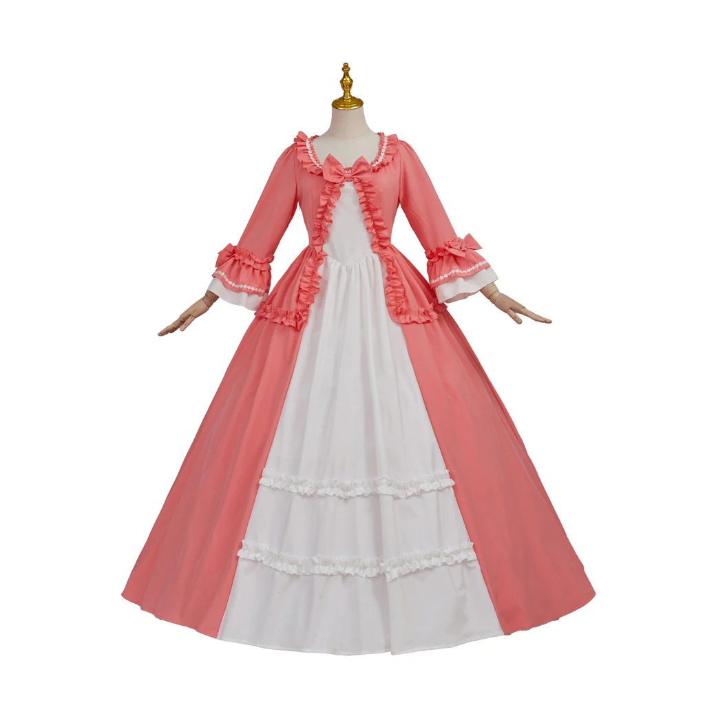 

18th Century Victorian Ball Gown Costume Georgian Renaissance Princess Prom Dress Marie Antoinette Pink Rococo Dress