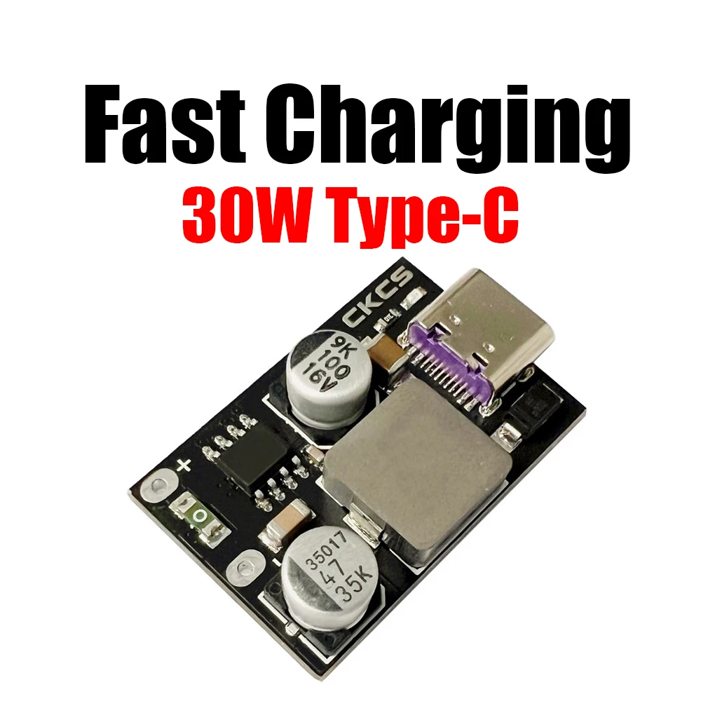 Módulo de Carregamento Rápido para Bateria Carregamento Rápido Banco de Energia Móvel Iphone Qc3.0 Huawei Scp Tipo-c Usb dc 30w 5v 9v 12v 15v cc
