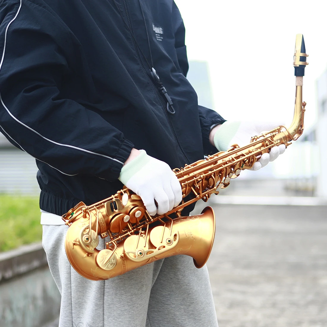 SLADE Alto Saxophone Eb Brass Matte Gold Premium Patterned Alto Saxophone For Professional Woodwind Instrument With Accessories