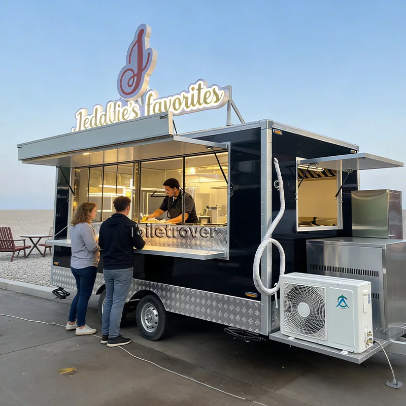 Customization  Commercial Food Truck Outdoor Mobile Food Truck Trailer Sweet Snack Curved Mobile Food Trailer with Window