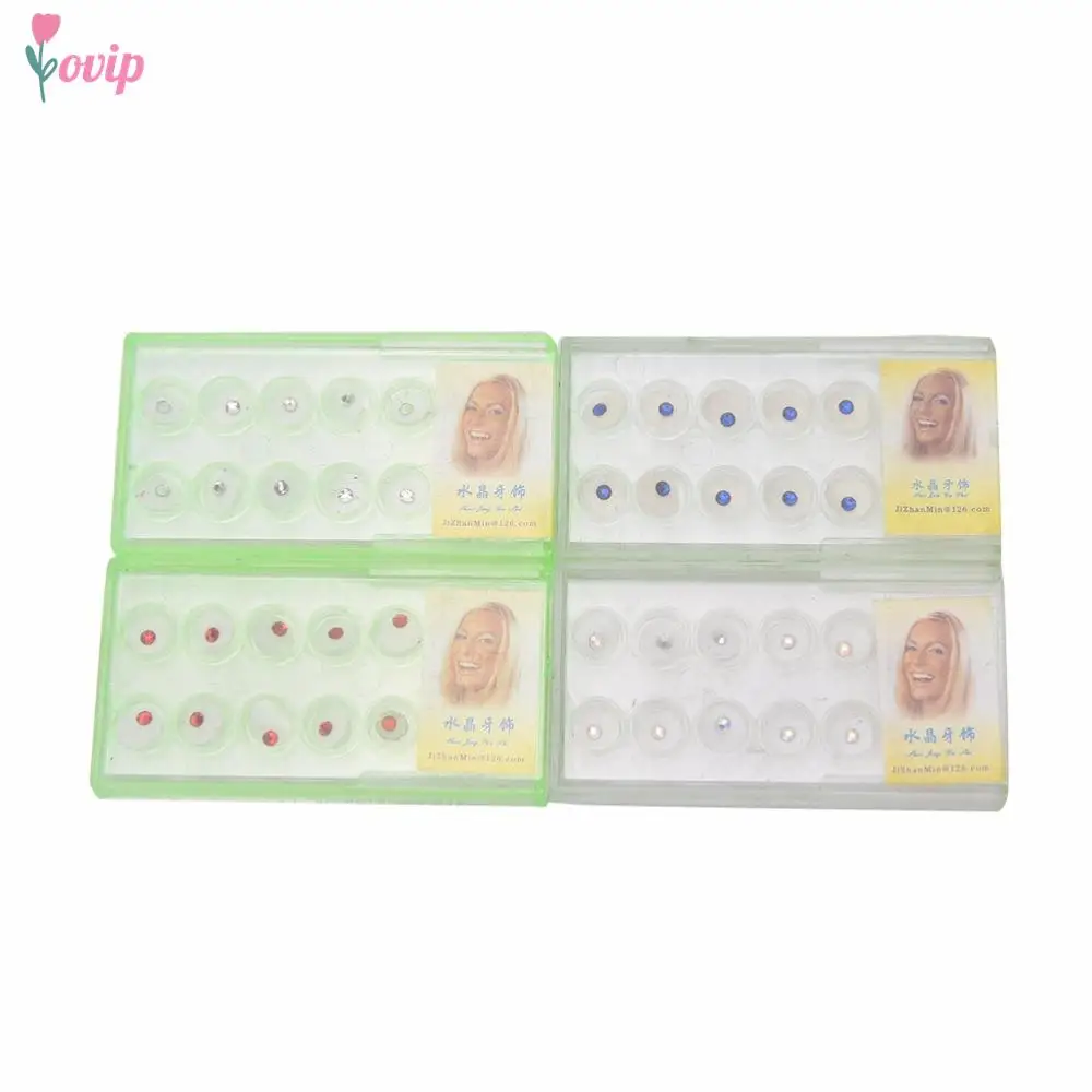 

10 Pcs/Box Crystal Tooth Ornaments Jewelry Beautiful Shining Dental Oral Teeth Gems Clear Teeth Nail Decoration Tool for Woman