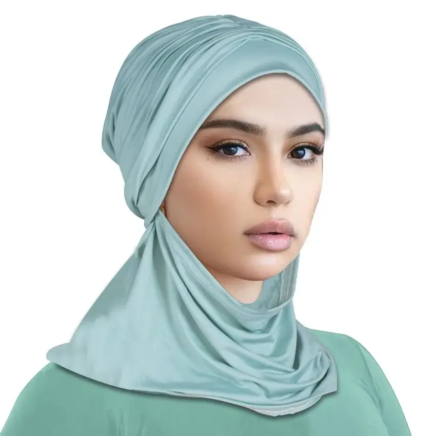 

Новый трикотаж, нижний шарф, тюрбан, женский мусульманский внутренний хиджаб, шляпа, головной убор, шея, капот, исламский платок, повязка на голову Amira, Turbante Mujer