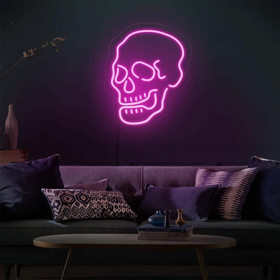 Skull Neon Sign Skull Head Led Sign Skull Wall Art Neon Sign Bedroom Led Neon Sign Game Room Wall Decor Give Him a Gift