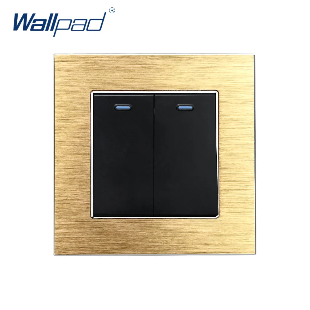 2 Gang intermediate Switch 3 Way Switches Wallpad Luxury Wall Light Switch Satin Metal Panel intermediate Switch