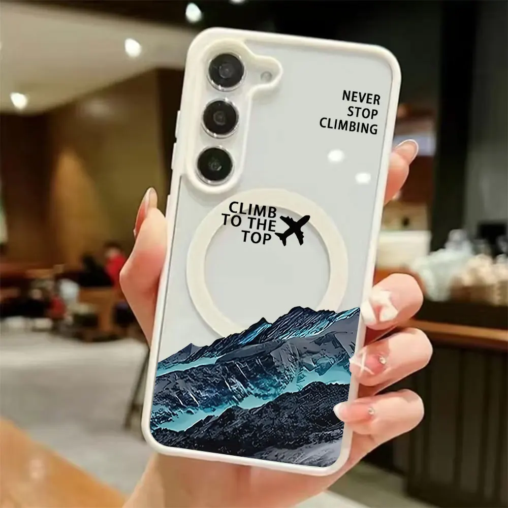 Inspirational Quotes Magnetic Wireless Charging Phone Case For Samsung Galaxy S26 S25 S24 S23 S22 Ultra Plus FE 5G Magsafe Cover view 3