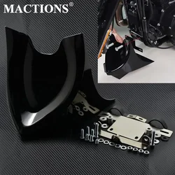 Motorcycle Universal Black Lower Chin Fairing Front Spoiler For Harley Dyna Fatboy Softail 04-17 Touring Street Glide 1996-2017