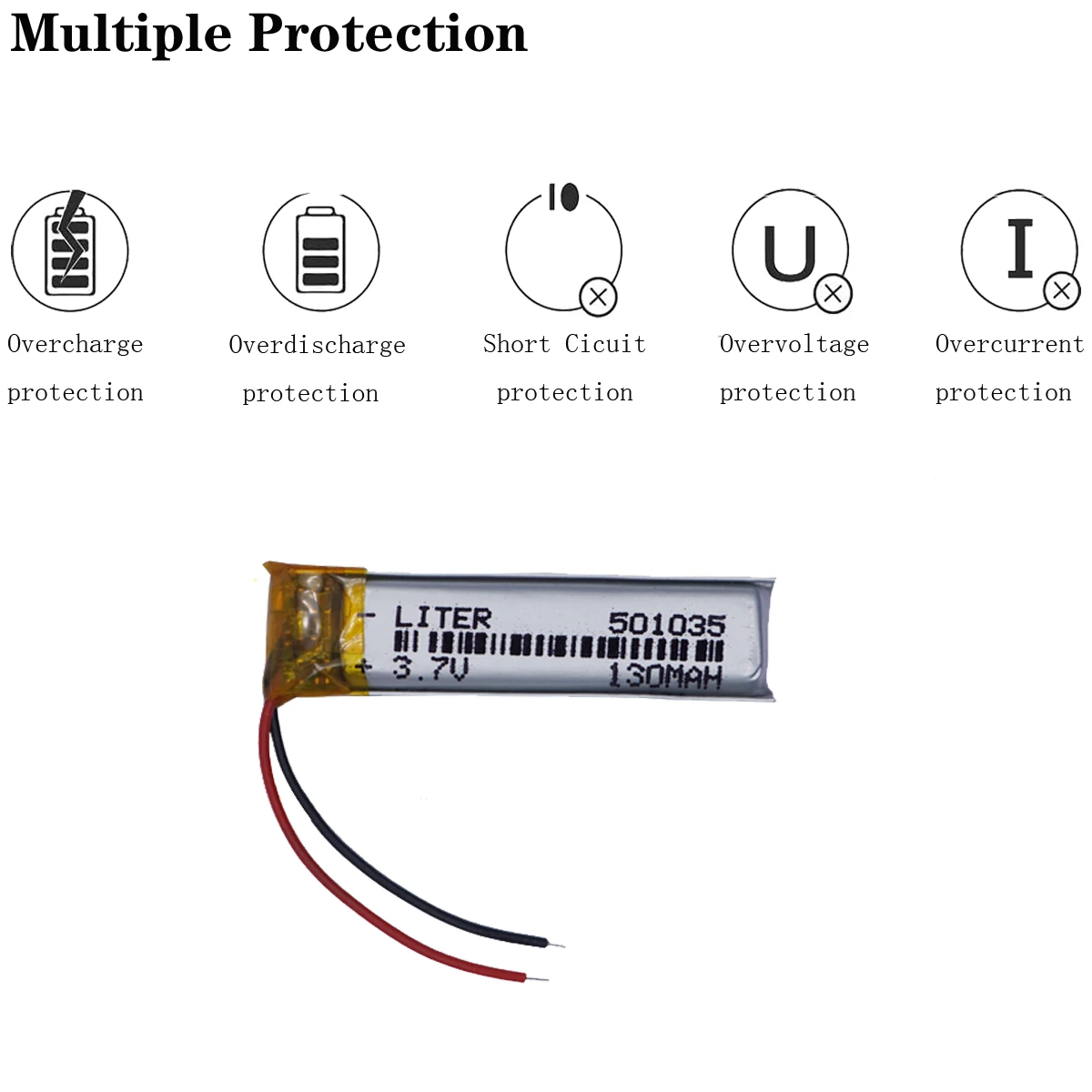 Polymer Lithium Batterie 3,7 V, 135mAh kann angepasst werden Großhandel ce fcc rohs msds Qualitäts zertifizierung