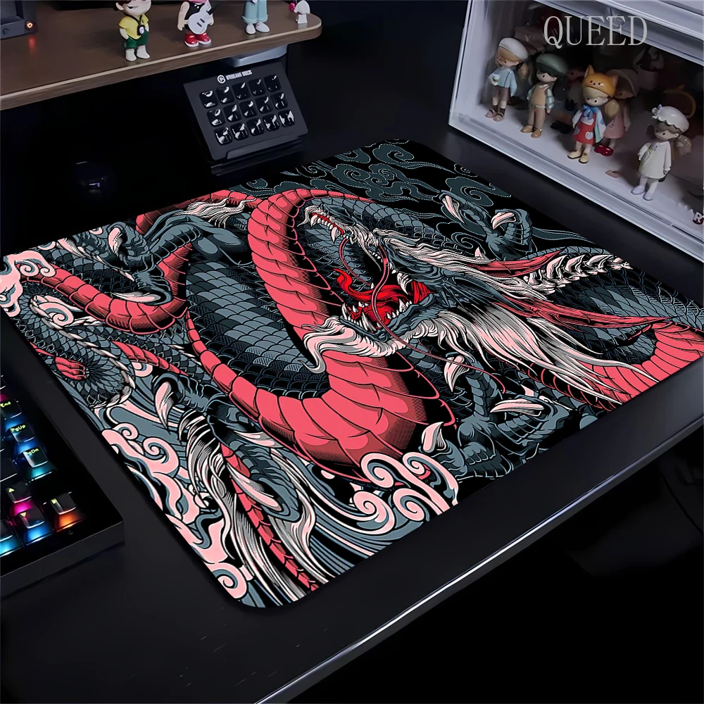 Japanese Control Mousepad XL Mouse Pad E-Sports Sports Mouse Mat Keyboard Pads Gaming Dragon Locked Edge Desk Professional Mats