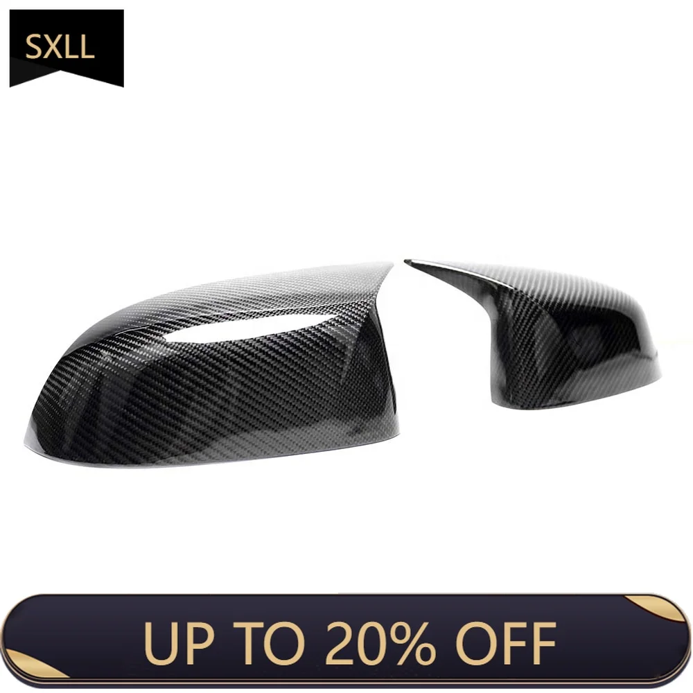 

SXLL X5 G05 X6 G06 X3 G01 X4 G02 2018 Glossy Carbon Fiber Side Mirror Cover 1 Pair Replacement M Appearance Style