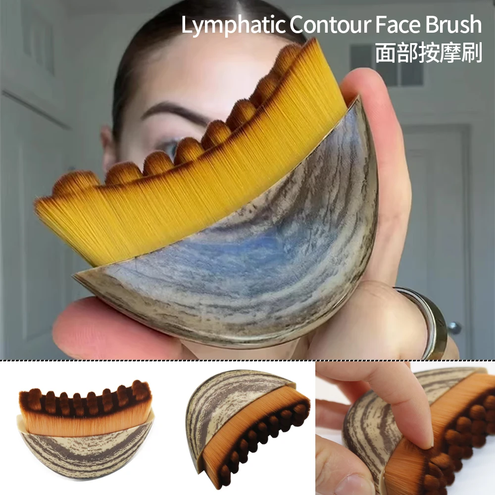 

Массажная щетка для лица, инструмент для лимфодренажного массажа, контурной пластики лица, гуаша-скрабер для подбородка